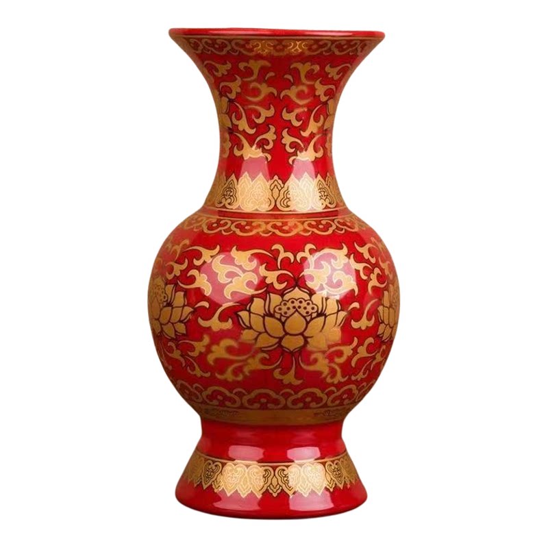 陶瓷供佛花瓶佛堂客厅插花净水瓶装饰佛具摆件居家观音瓶礼佛摆件