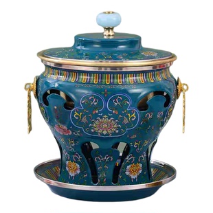景泰蓝铜火锅燃油酒精一人分餐小火锅单人珐琅纯铜火锅炉商用火锅