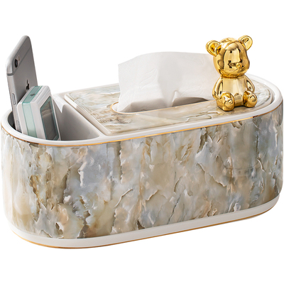 陶瓷纸巾盒多功能遥控器收纳盒