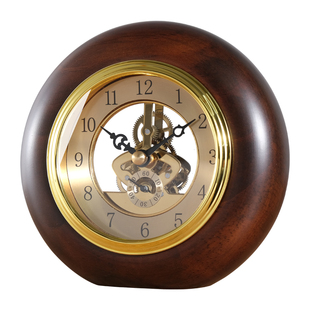 TQJ简约实木家用座钟台式客厅机械透视坐钟桌面时尚钟台面床头表