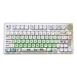 猫尔本MOA高度森林飞鸟141颗小清新绿色系十字热升华机械键盘键帽