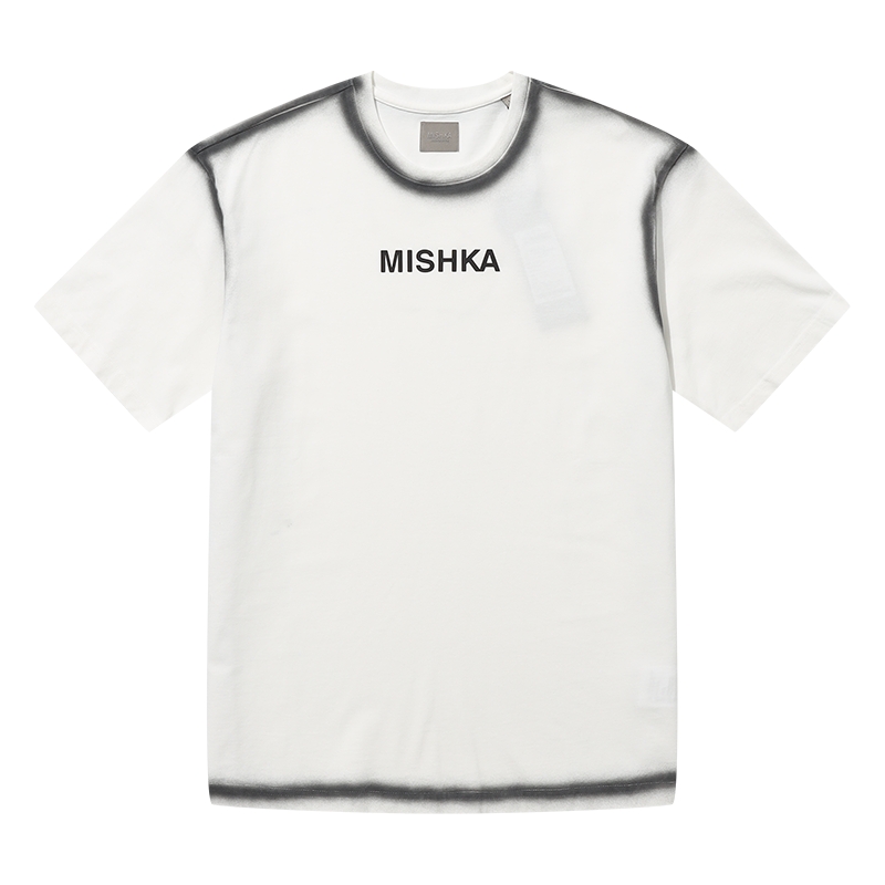 MISHKA2024新款高端美式运动宽松休闲潮流纯棉重磅圆领短袖T恤男