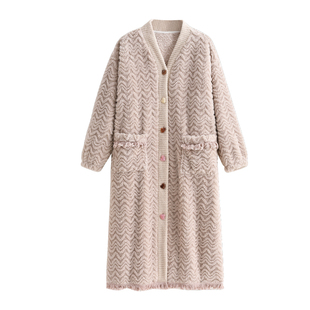 睡袍女秋冬季2025新款珊瑚绒加厚加绒长款气质高级感睡衣冬天浴袍