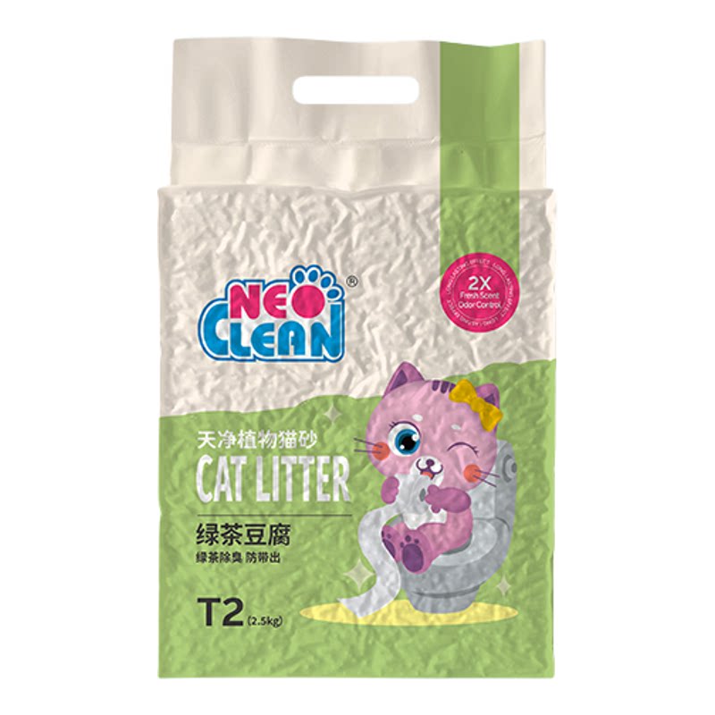 Neo天净猫砂绿茶味豆腐猫砂T23.0颗粒除臭豆腐砂粗颗粒低带出防臭