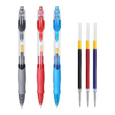 按动中性笔gp1008学生专用0.5子弹头考试碳素黑色水笔圆珠笔按压