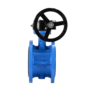 上海沪工法兰涡轮蝶阀D341X-16Q铸铁软密封蝶阀手动蝶阀暖通国标