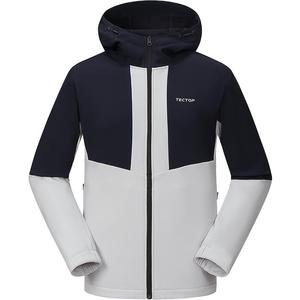 探拓户外软壳衣加绒加厚抓绒内里男士外套拉链开衫连帽防风户外服