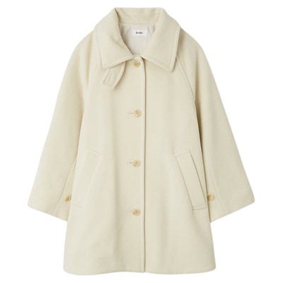 SNIDEL2025秋冬新品时尚简约纯色翻领羊毛大衣毛呢外套SWFC254102