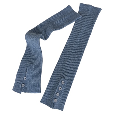 秋冬侧开叉纽扣袜套女