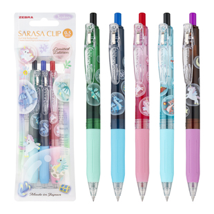 日本zebra斑马中性笔幻想世界限定新款jj15可爱高颜值SARASA学生大容量黑笔黑色刷题按动式笔芯0.5mm