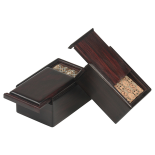 定制可刻字紫檀红木机关首饰盒收纳盒古风珠宝玉器实木礼物礼盒