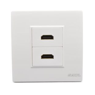 双口HDMI面板86型多媒体墙插母对母直插二位2.0高清hdmi模块插座