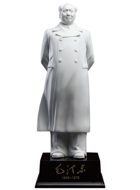 戴玉堂德化白瓷毛领袖摆像瓷雕古代人物装饰品毛伟人站立像摆件