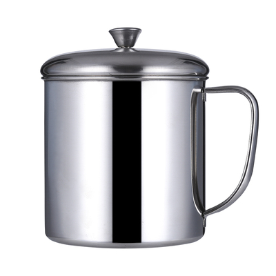 304不锈钢水杯带盖茶缸子带手柄加厚家用办公幼儿园儿童口杯刻字