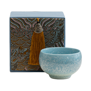 窑变结晶釉禅定茶杯主人杯品茗杯陶瓷茶盏家用个人单杯送礼礼盒装