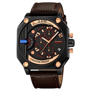 SKMEI时刻美男士商务假机械手表男石英表夜光指针防水广州腕表