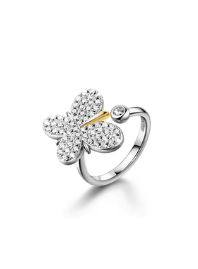 18K金戒指女EGEM意境S925纯银