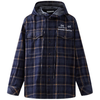 【明星同款】格纹牛仔长袖衬衫