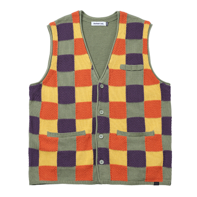 DAIKONLab.马甲针织拼接撞色