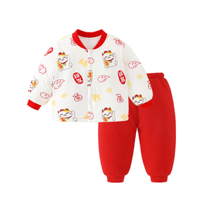 宝宝棉服秋冬季儿童棉袄冬装男女童夹棉加厚保暖棉衣棉裤婴儿套装