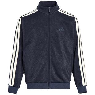 【自营】adidas阿迪达斯男子三条纹仿牛仔立领外套针织夹克KR2487