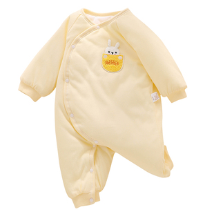 宝宝厚棉服8个月女宝冬装冬季外出保暖衣a类夹棉连体棉袄婴儿衣服