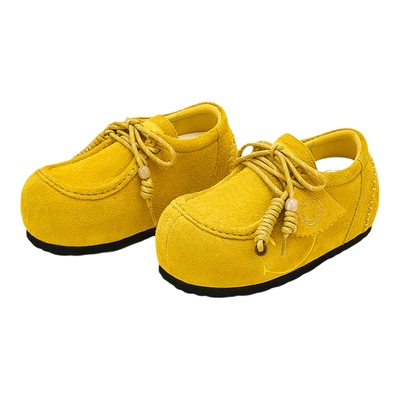 SMILEY笑脸黄色厚底增高袋鼠鞋女