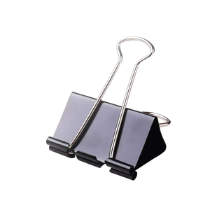 【量贩装】可得优金属长尾夹大号黑色凤尾夹15mm燕尾夹财务用品票据夹小号文件夹a4纸办公文具装订铁夹子