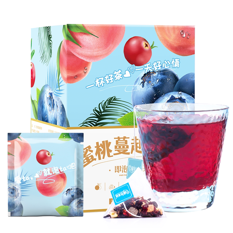 蒲草蜜桃蔓越莓乌龙茶水果