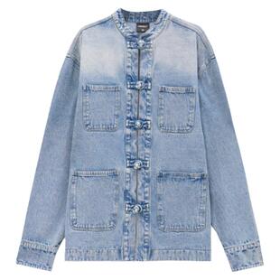 JUMPNEXT复古做旧新中式国风宽松牛仔外套国潮春秋设计感小众上衣