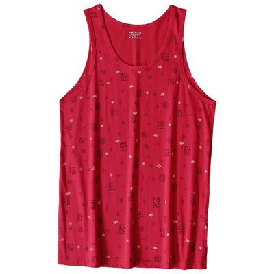 本命年汗衫男红色大码纯棉背心