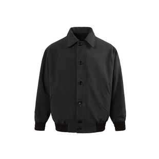 ESAT 翻领暗门襟双面穿真皮皮畔廓形外套