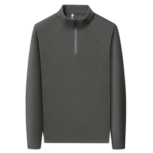 老爷车德绒长袖T恤男士双面绒打底衫秋冬季半拉链立领保暖上衣