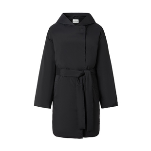 商场同款 摩萨克冬款通勤风纯色基础长款大衣式羽绒服女