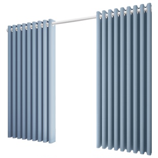 窗帘免打孔安装房间隔断帘客厅卧室遮光2026新款伸缩杆一整套加厚