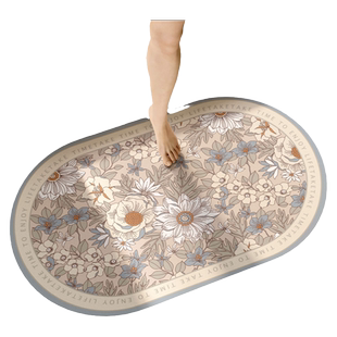 美式浴室地垫软硅藻泥吸水防滑垫厕所洗手间洗澡间淋浴房门口脚垫