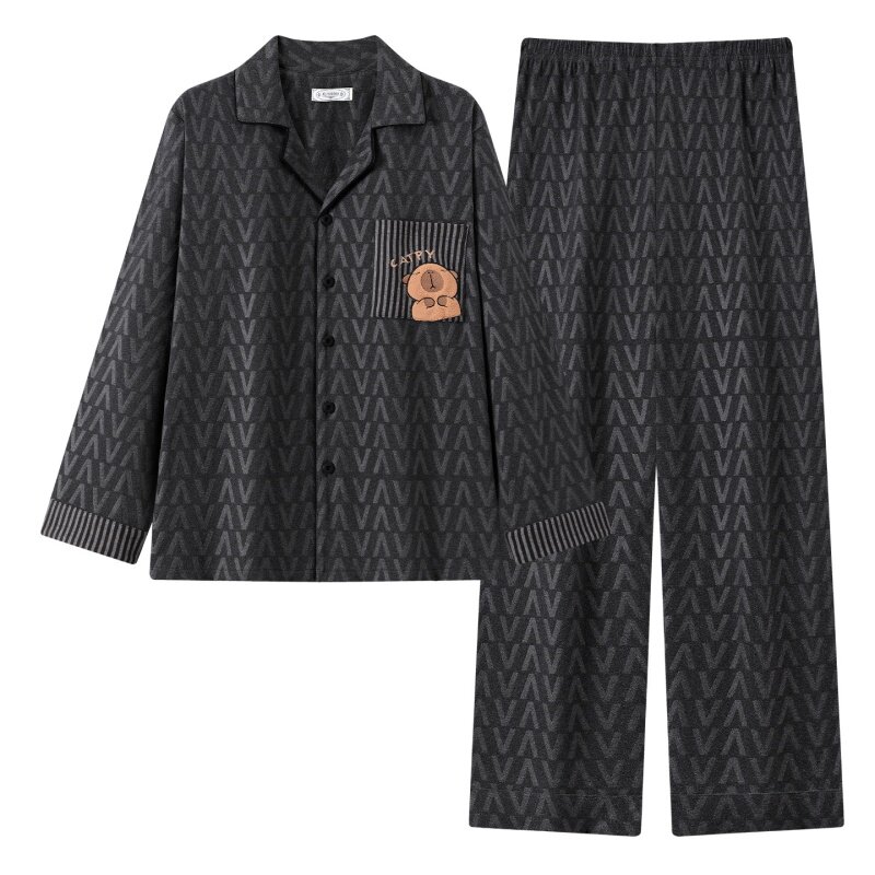 秋冬男士韩版德绒双面磨毛家居服