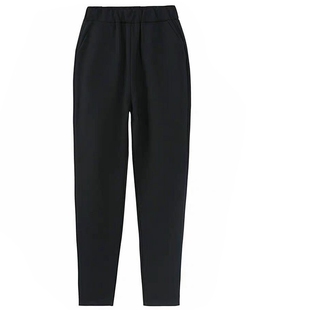 萝卜裤女春夏哈伦小脚大码胖mm休闲烟管裤宽松九分高腰直筒西装裤