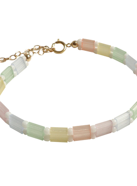 sanni少女感梦幻彩虹14k包金手链