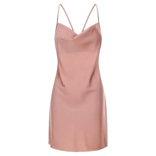 真丝睡衣女性感吊带睡裙丝绸荡领侧开叉纯欲风新娘结婚高级家居服