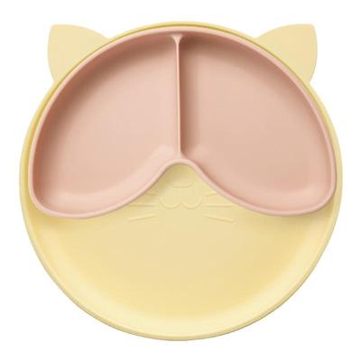 Qlittle宝宝餐盘吸盘式分格盘儿童餐具套装硅胶婴儿学吃饭辅食碗