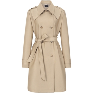 衣香丽影卡其色正肩风衣女中长款2025秋冬装新款高级感英伦风外套