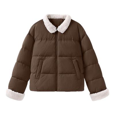 班尼路S&K系列咖色翻领短款棉服女2026冬季新款保暖棉服夹棉外套H