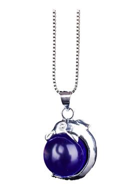 猫眼石蓝色女士款镶嵌锁骨链吊坠