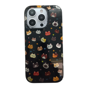 趣味卡通猫咪带链条适用iphone苹果17手机壳日韩风可爱14pro小众16PRO新款女款18硅胶15ProMax防摔情侣全包软