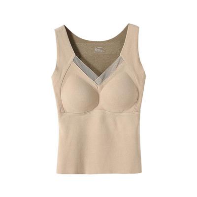 石墨烯保暖带胸垫一体背心