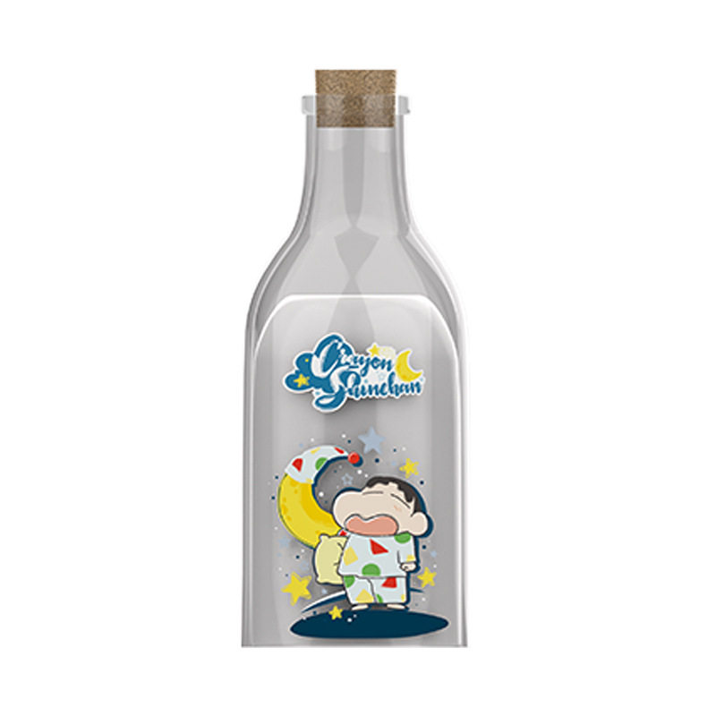 蜡笔小新牛奶瓶小夜灯伴睡留言灯卧室床头婴儿喂奶定时创意拍拍灯