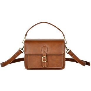 Cwatcun香港品牌复古真皮单肩相机包女微单单反斜挎手提包适用佳能r50尼康索尼zve10 富士xs20 xt30