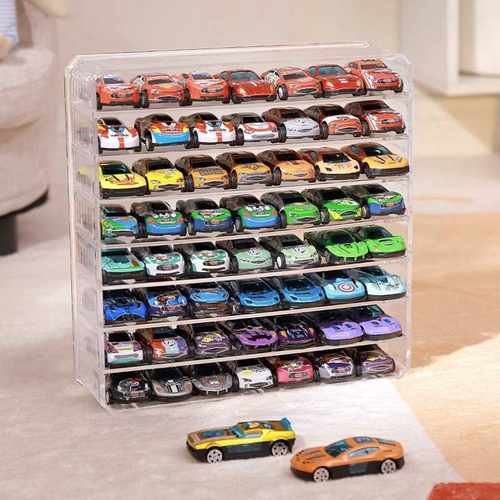 玩具车模型收纳盒亚克力儿童合金置物架小汽车分格透明展示柜多层