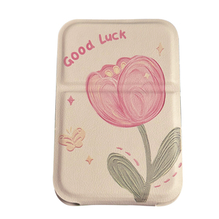 ins风可爱高颜值化妆镜折叠小镜子随身带便携郁金香学生梳妆镜女